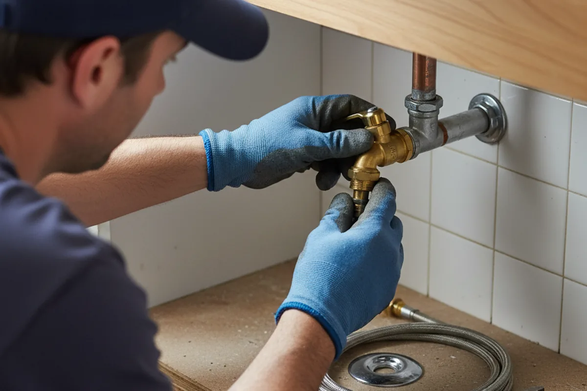 Shutoff valve and fitting work during Emergency Plumbing in Fleming